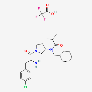 Propanamide,N-[(3S)-1-[(2R)-2-amino-3-(4-chlorophenyl)-1-oxopropyl]-3-pyrrolidinyl]-N-(cyclohexylmethyl)-2-methyl-,mono(trifluoroacetate) structure, CAS 852478-10-5