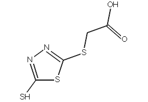 (5-Mercapto-1,3,4-thiadiazol-2-ylthio)aceticacid structure, CAS 53723-88-9