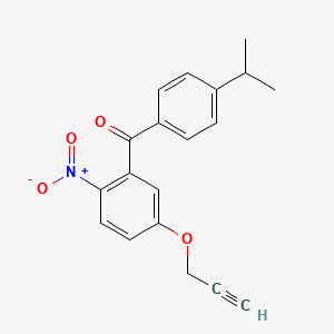 (4-Isopropylphenyl)(2-nitro-5-(prop-2-ynyloxy)phenyl)methanone structure, CAS 478965-00-3