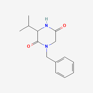 (R)-1-benzyl-3-isopropylpiperazine-2,5-dione structure, CAS 479681-62-4