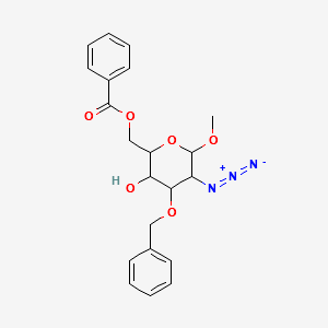 Methyl2-azido-2-deoxy-3-O-(phenylmethyl)-alpha-D-glucopyranoside6-benzoate structure, CAS 501088-17-1