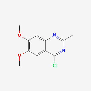 4-Chloro-6,7-dimethoxy-2-methylquinazoline structure, CAS 50377-49-6