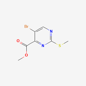 Methyl5-bromo-2-(methylsulfanyl)-4-pyrimidinecarboxylate structure, CAS 50593-91-4