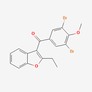 (3,5-Dibromo-4-methoxyphenyl)(2-Ethyl-3-benzofuranyl)-methanone structure, CAS 51073-13-3