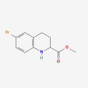 6-Bromo-1,2,3,4-tetrahydro-quinoline-2-carboxylicacidmethylester structure, CAS 511230-72-1