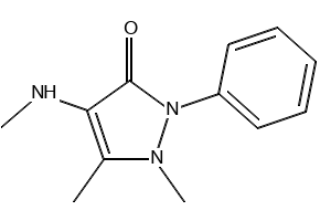 1,2-Dihydro-1,5-DiMethyl-4-(methylamino)-2-phenyl-3H-pyrazol-3-one structure, CAS 519-98-2