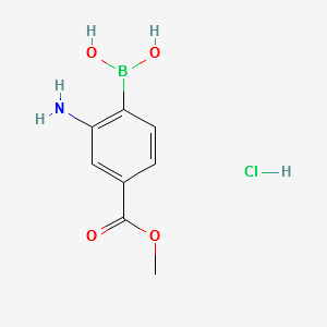 2-Amino-4-methoxycarbonylphenylboronicacidhydrochloride structure, CAS 380430-55-7
