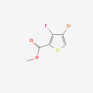 4-Bromo-3-fluoro-2-thiophenecarboxylicacidmethylester structure, CAS 395664-56-9