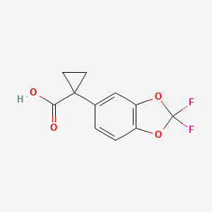 1-(2,2-Difluoro-benzo[1,3]dioxol-5-yl)-cyclopropanecarboxylicacid structure, CAS 862574-88-7