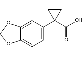 1-Benzo[1,3]dioxol-5-yl-cyclopropanecarboxylicacid structure, CAS 862574-89-8