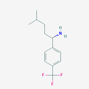 (1S)-4-methyl-1-[4-(trifluoromethyl)phenyl]pentylamine structure, CAS 869318-89-8