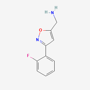 C-[3-(2-Fluoro-phenyl)-isoxazol-5-yl]-methylamine structure, CAS 543713-33-3