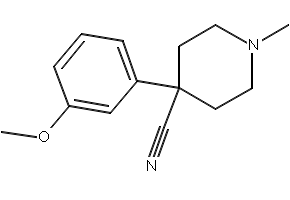 1-Methyl-4-cyano-4-(3-methoxyphenyl)piperidine structure, CAS 5460-79-7