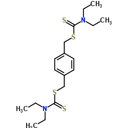 P-Xylylenebis(N,N-diethyldithiocarbamate) structure, CAS 89964-93-2
